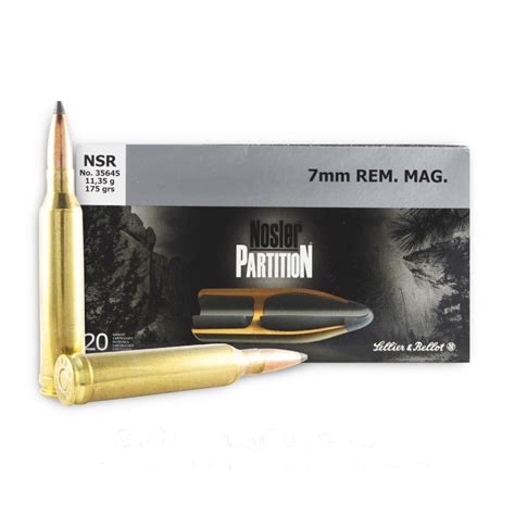 7mm Remington Magnum 175 Gr Nosler Partition Sellier And Bellot 20