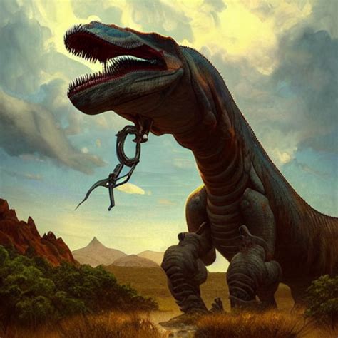 Prompthunt A Giant Mechanical Sauropod Dinosaur Near Mountains Dandd