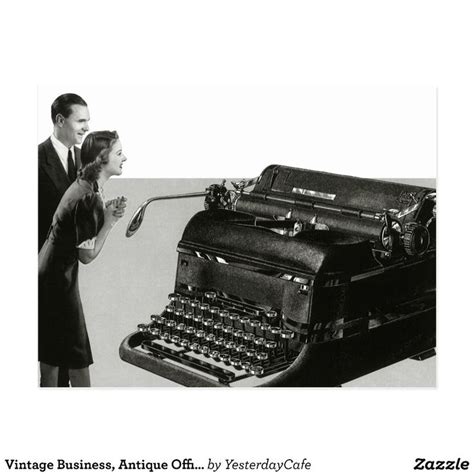 Vintage Business Antique Office Manual Typewriter Postcard Zazzle Antique Office