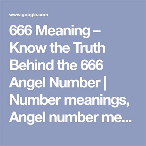 666 Meaning Know The Truth Behind The 666 Angel Number Number