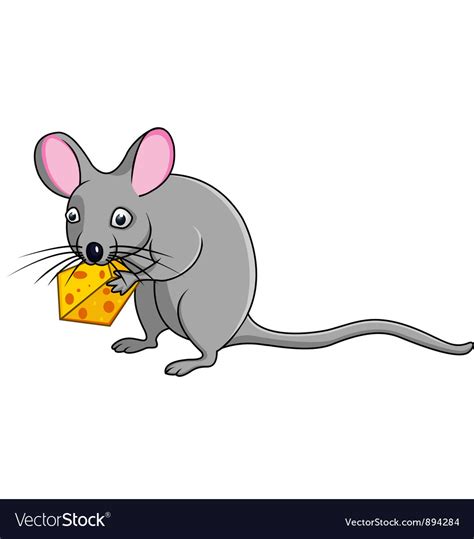 Mouse Cartoon With Cheese Royalty Free Vector Image