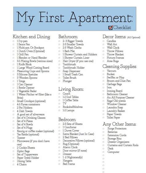 This List Covers Everything You May Need For Your First Apartment Me