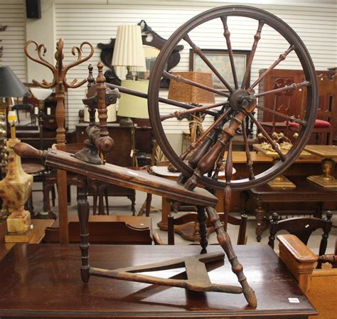 Lot Antique Spinning Wheel
