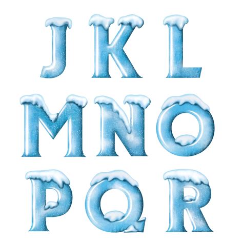 Frozen Font Ice Alphabet Clipart Winter Blue Letters With Etsy