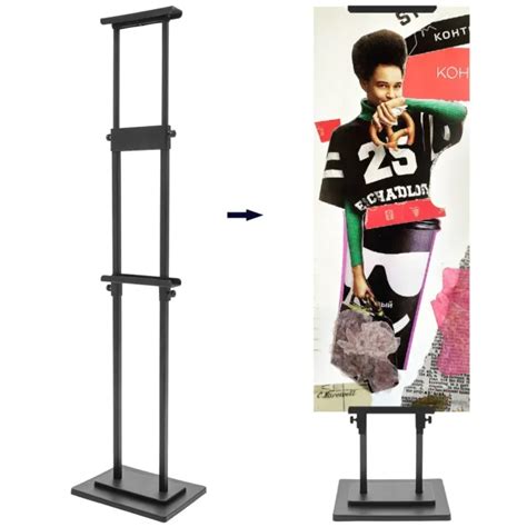 Double Sided Floor Pedestal Poster Stand Adjustable Height Display
