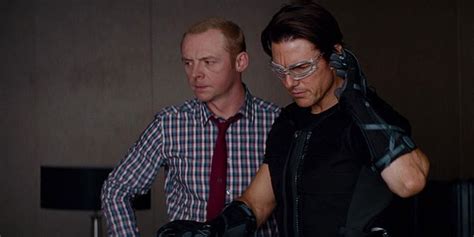 Mission Impossibles Simon Pegg Cuddles With Shirtless Tom Cruise In