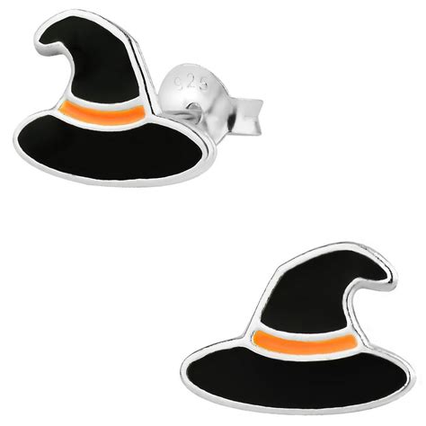 Penny And Piper Hypoallergenic Sterling Silver Halloween Witch Hat Stud