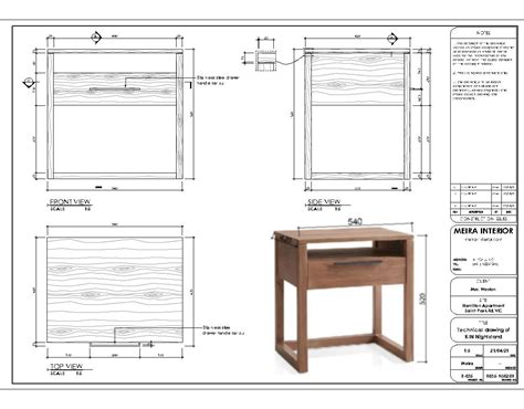 Kin Nightstand Furniture Shop Drawing Cad Files Dwg Files Plans