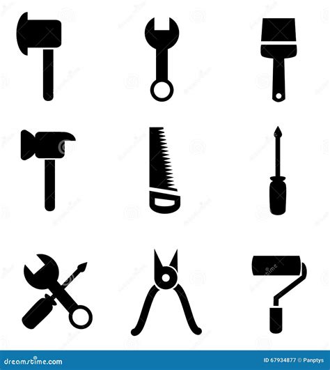 Collection Of Tools Icon Set Stock Vector Illustration Of Industry