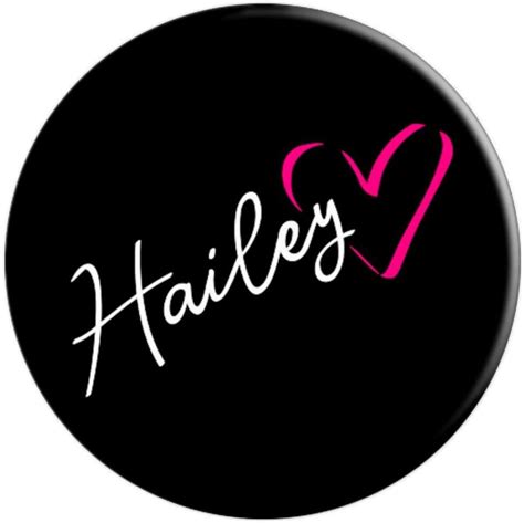 Hailey Girls First Name Calligraphy Hand Lettering Pink Heart