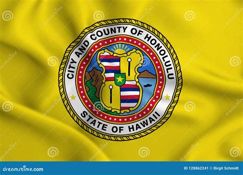 Ejemplo De La Bandera De Honolulu Hawaii Stock De Ilustración