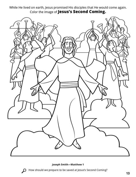 Jesus Christ Coloring Pages Lds Resurrection The Second Coming Of Bear