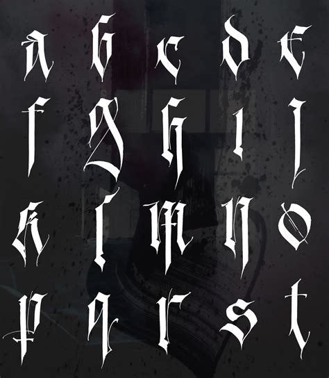 Contemporary Gothic Alphabet Graffiti Lettering Fonts Tattoo