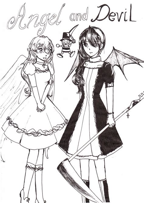 Devil And Angel Anime Drawing