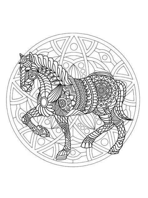 Kleurplaat Paard Mandala Leukekleurplatennl