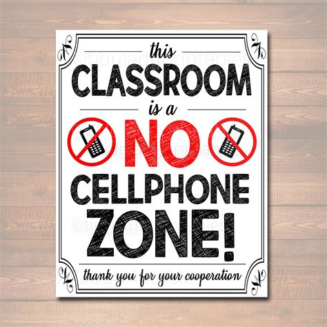 No Cellphones Allowed School Poster Classroom Decor Etsy In 2021