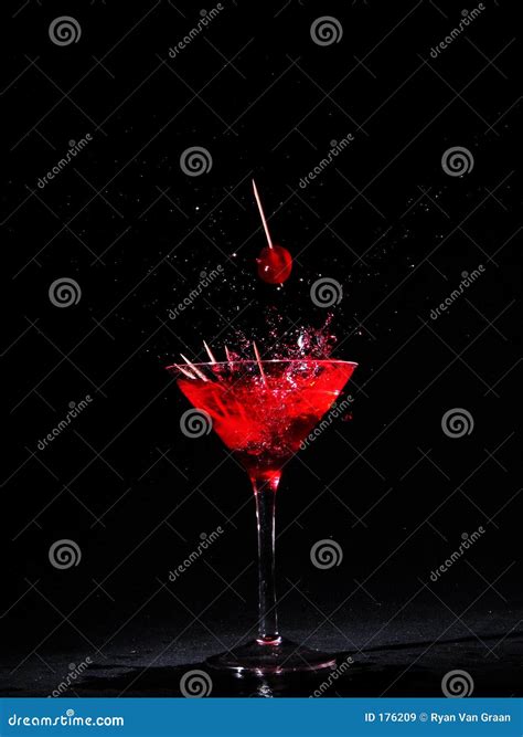 Martini Glass With Cherries Stock Image Image Of Splash Alcohol 176209