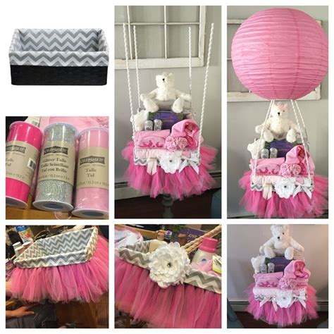 Whether you're shopping for a baby shower or need a few ideas for your baby registry these gift ideas will definitely make navigating the first few years of parenthood a whole lot easier. Home-made hot air balloon princess baby shower gift basket ...