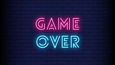 Game Over Neon Lights Hd Game Over Wallpapers Hd Wallpapers Id 77482