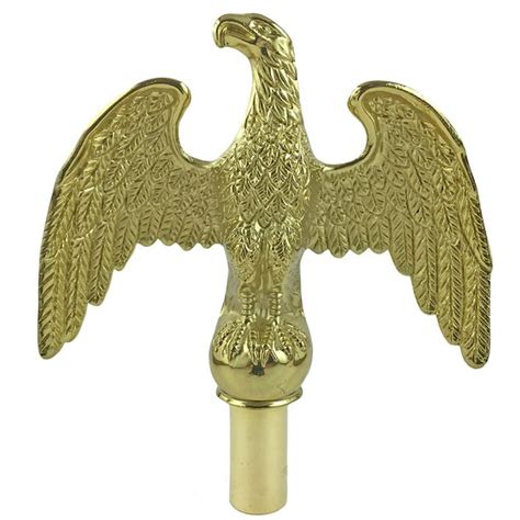 Metal Gold Flagpole Eagle Top Aluminum Flag Pole Ornament 7 Inch