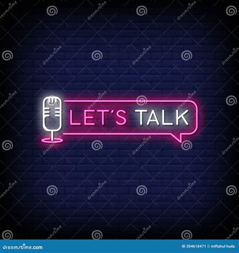 Let`s Talk Neon Signs Vector Lets Talk Text Design Template Neon Sign