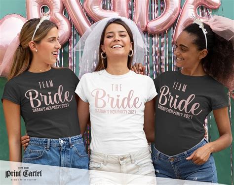 Personalised Hen Party T Shirts Team Bride T Shirt Hen Party Shirts