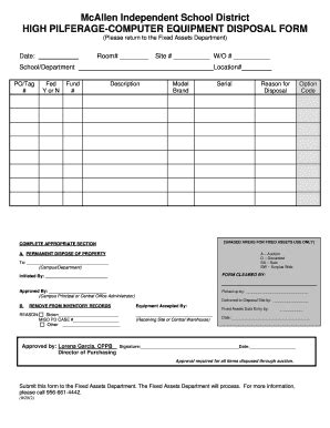 Equipment Disposal Form Template Fill Online Printable Fillable