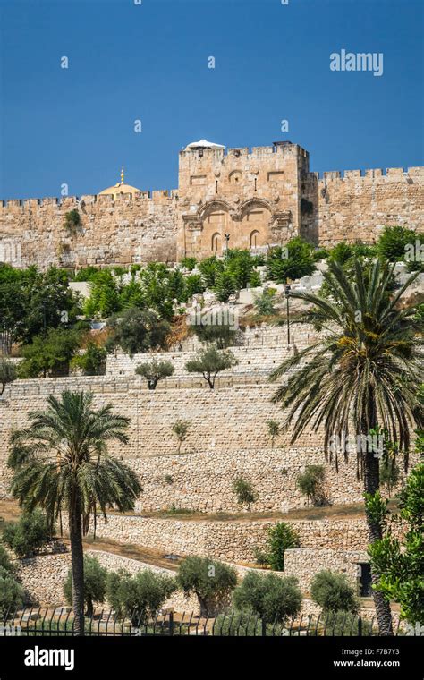 A View Of The Eastern Gate Across The Kidron Valley In Jerusalem