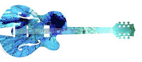 Vintage Guitar 2 Colorful Abstract Musical Instrument Painting By