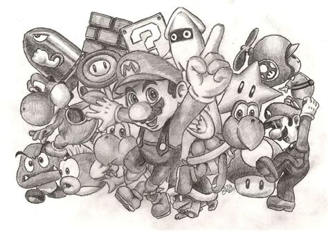 2d video game character animation has never been easier. Super Mario Drawing full of Characters by jojoMALFOY ...