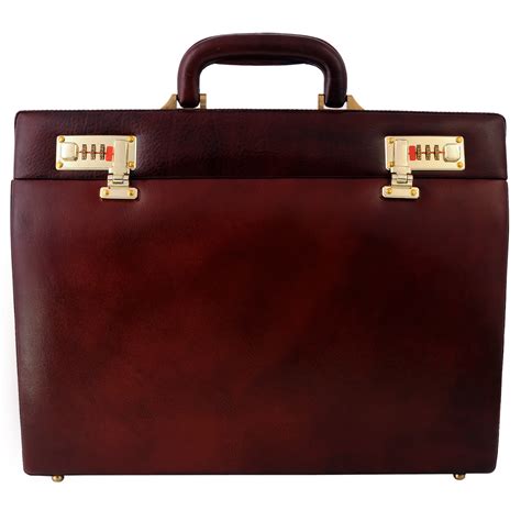 Zint Genuine Leather Vintage Style Hard Briefcase Slim Design Zint Leather Goods