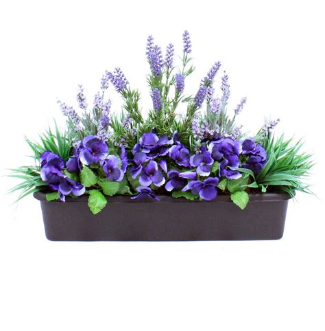 Top selected products and reviews. Artificial Purple Pansy & Lavender Window Box | Artificial ...