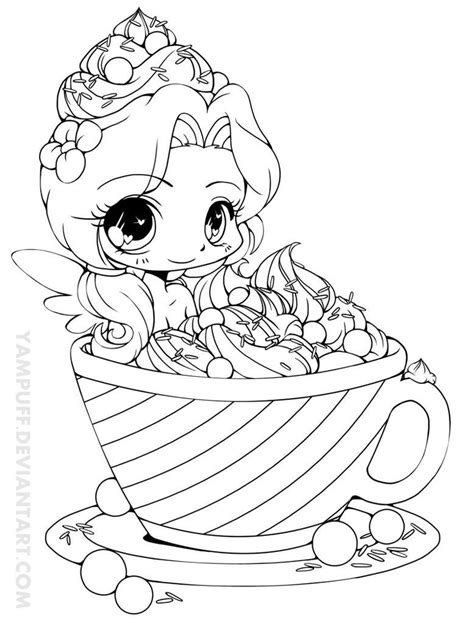 Cute Chibi Food Coloring Pages Sketch Coloring Page