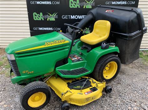 54in John Deere Gt245 Garden Tractor W Rear Bagger 20 Hp Kawasaki