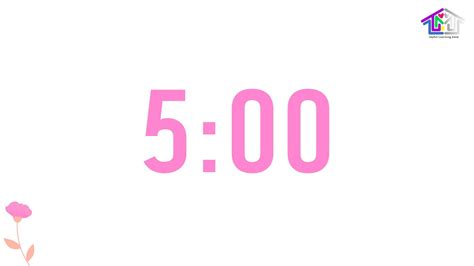 5 Minute Countdown Timer With Alarm Minimal White And Pink 🤍🎼⏰ Youtube