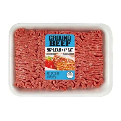 Ground Beef 96 Lean Est Weight 1 Lbs 1 Ct Greatland Grocery