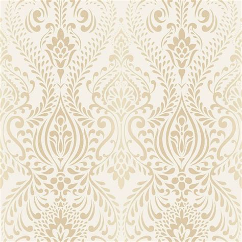 Graham And Brown Glamour Damask Creamgold Wallpaper