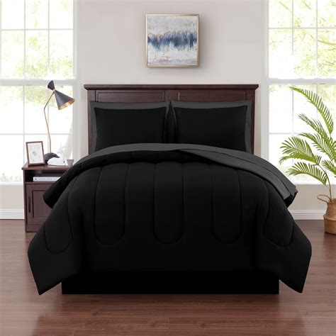 Mainstays Black 7 Piece Bed In A Bag Comforter Set With Sheets Queen