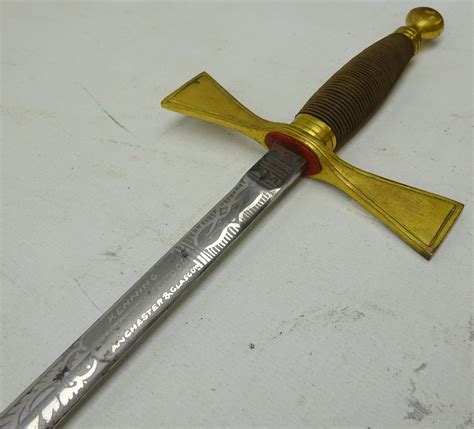 Masonic Ceremonial Sword By Kenning 74cm Blade Etched With Square