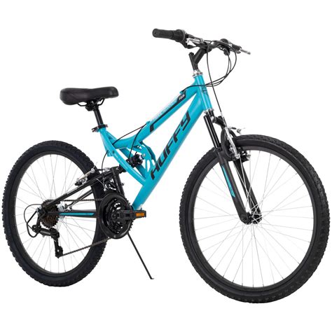 Huffy 24 Trail Runner Girls Full Suspension Mountain Bike Teal Blue