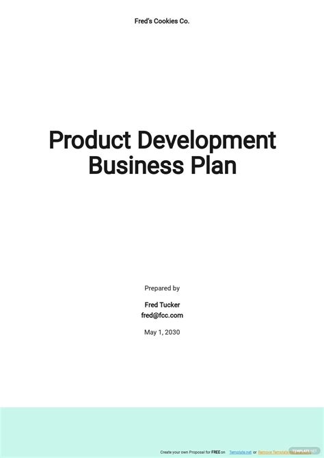 Product Business Plans Templates Format Free Download