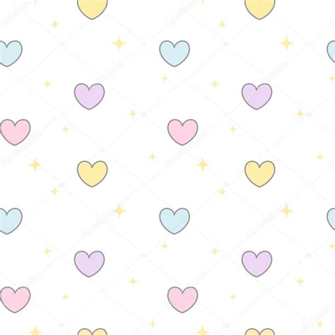 Cute Cartoon Colorful Hearts Seamless Vector Pattern Background