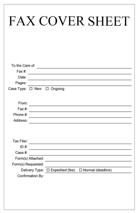 Irs Fax Cover Letter Pdf Fax Cover Sheet Template