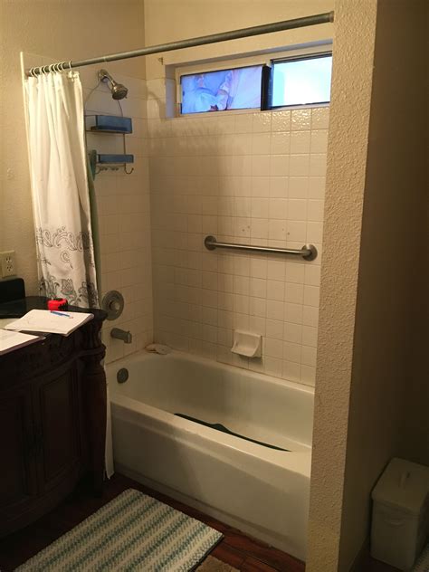 Apply the thinset and set the. Before Picture- Tub and Tiled Tub | Hall bathroom ...