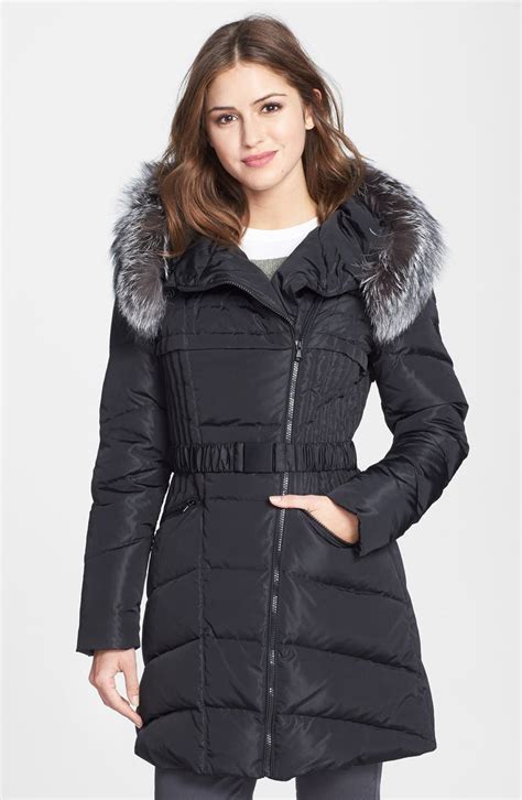1 Madison Genuine Fox Fur Trim Hooded Down And Feather Coat Nordstrom