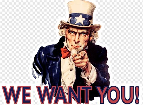 Uncle Sam With We Want You Typed Text James Montgomery Flagg United
