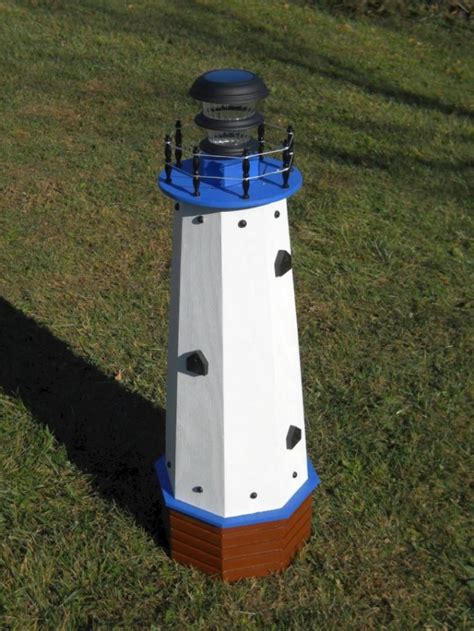 36 Solar Lighthouse Wooden Decorative Lawn And Garden Ornament Aftcra