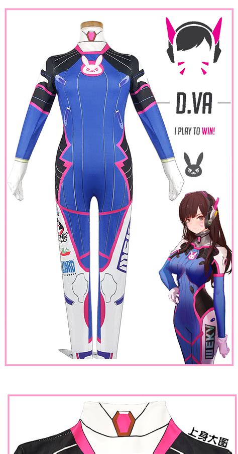 Ow Overwatch Game Dva Cosplay Costume Dva Jumpsuit Blue Zentai