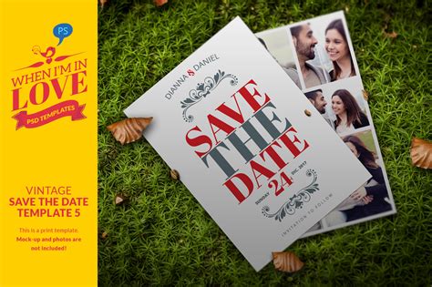 Add photos and text with our easily customizable templates. Vintage Save The Date Template 5 ~ Invitation Templates on ...