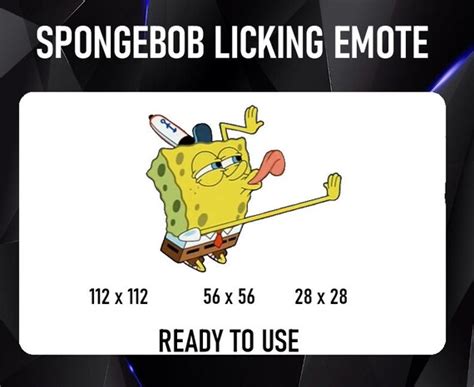 Spongebob Licking Emote For Twitch Discord Or Youtube Etsy
